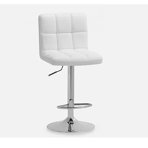 Tabouret de bar simili cuir blanc /  Barstool  faux leather white