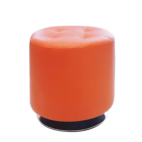 Petit pouf rond orange / Small Round Ottoman orange