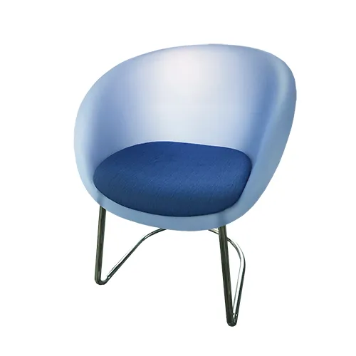 Fauteuil rond en plexi bleu / Round Plexi Armchair blue