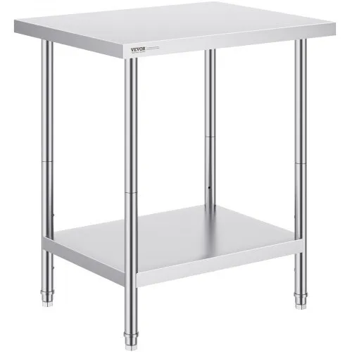VEVOR Stainless Steel Prep Table, 24 x 30 x 34 Inch