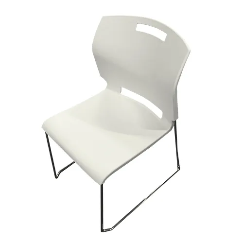 Chaise incurvée plastique blanc / Curved Chair white plastic