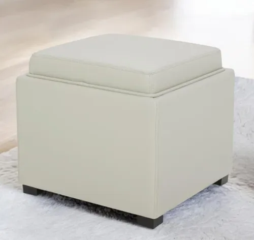 Ottomans w/storage-WHT