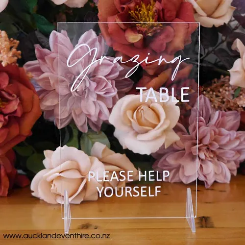 Clear Acrylic - 'Grazing Table' Sign