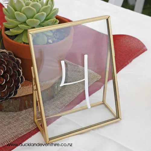 Gold Glass Frame Table Numbers
