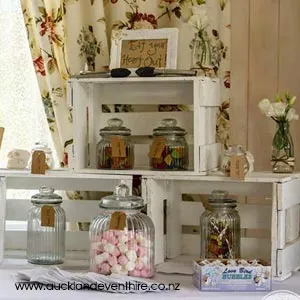 White Washed Wooden Vintage Crates 27cmH x 28W x 42L