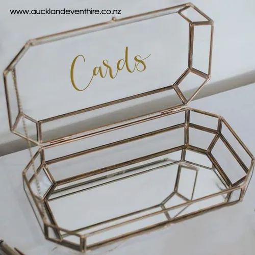 Gold Glass Card Box