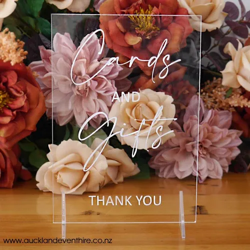 Clear Acrylic - 'Cards & Gifts' Sign (Portrait)