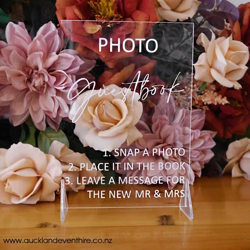 Clear Acrylic - 'Photo Guestbook' Sign