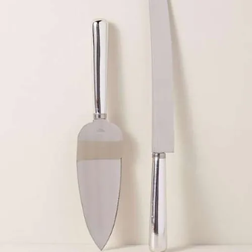 Silver Cake Knife Set