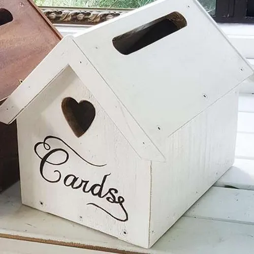 White Wooden Cards Letterbox