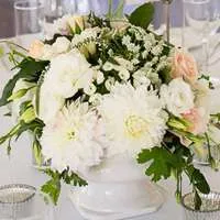 Ceramic Footed Urn Vase - white