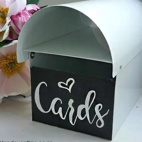 White Metal Cards Letterbox