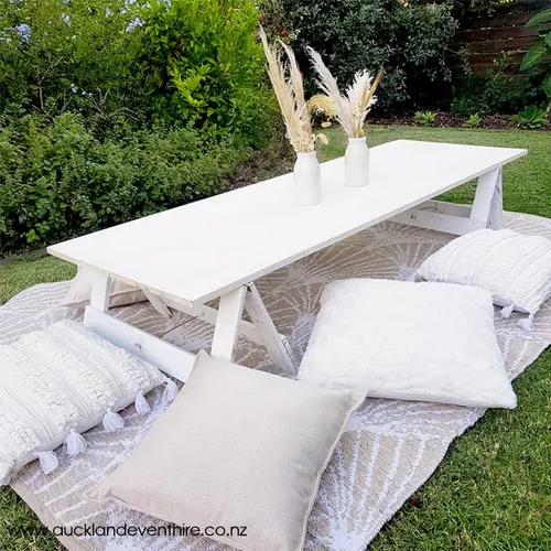 Cream and Beige Picnic Table Set