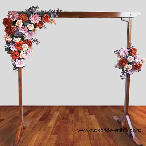 Faux Flower Arch Arrangement - Terracotta, Coffee and Dusky Pink