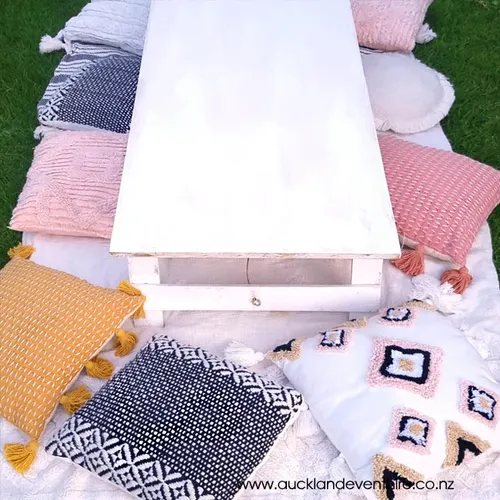 Mustard and Pink Picnic Table Set