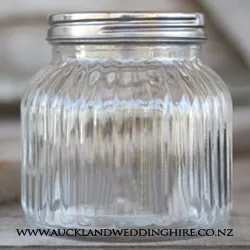 Ribbed glass jars