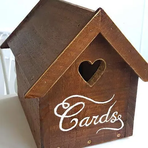 Brown Wooden Card Letterbox