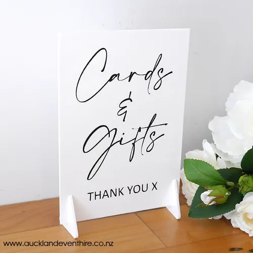 White Acrylic - 'Cards & Gifts' Sign