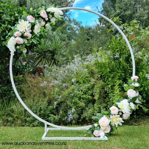 Faux Flower Arch Arrangement - Pink, White and Green