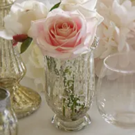 Antique Mercury glass hurricane lantern 