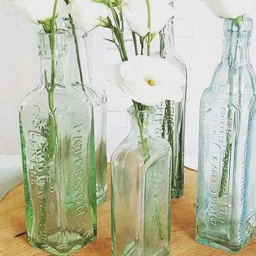 Antique Aqua Glass Bottles