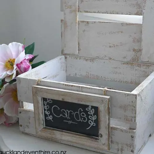 White Wash Cards Crate Box