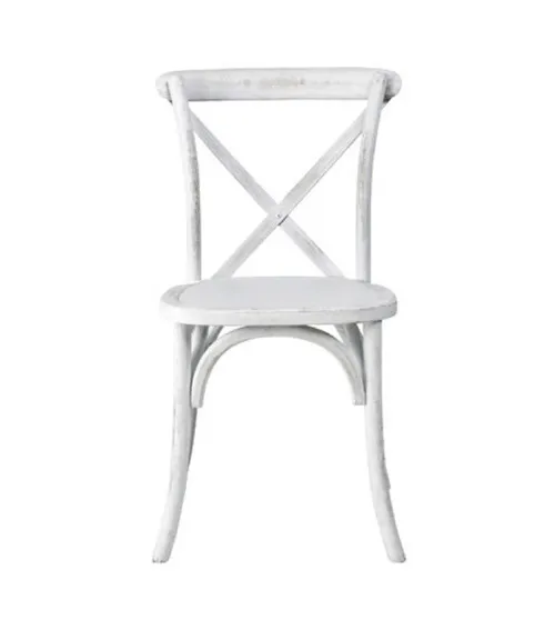 White Wash Cross Back Chair