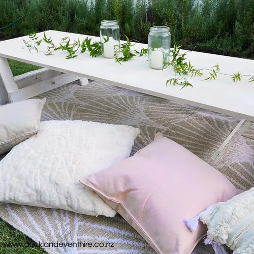 Pink and Cream Picnic Table Set