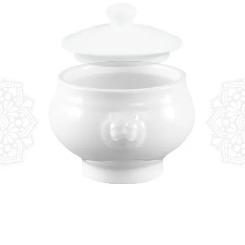 RAM123 :: Lions Head Crock Bowl with Lid (12 oz) 