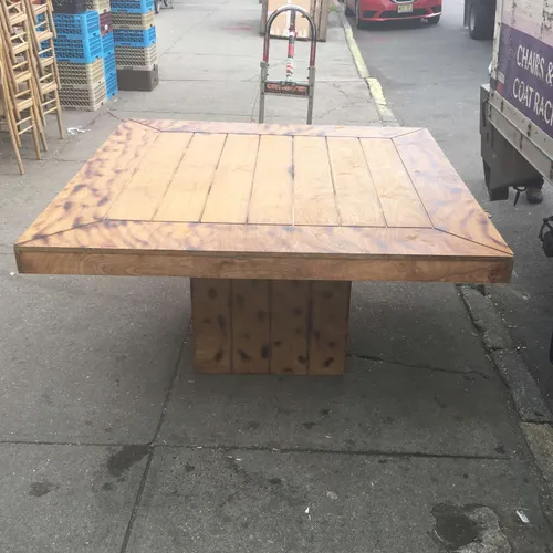 TB53 :: Planked Wood Farm Table Square 5' x 5'