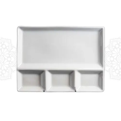 SEC09 :: 4 Section Rectangle Dinner Plate 10.5