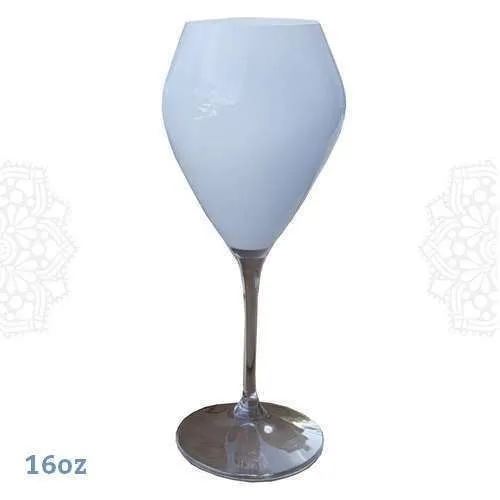 G216 :: Diamond White Goblet 16 oz