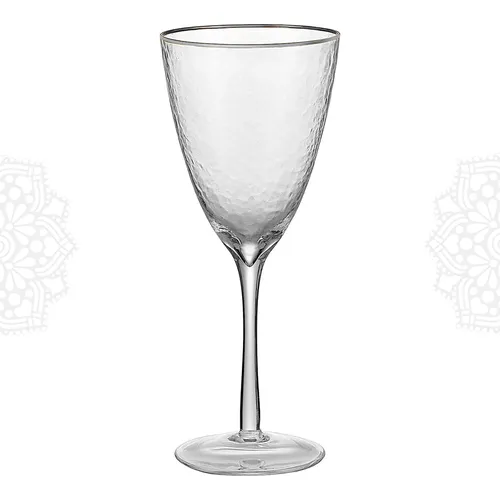 G139 :: Silver Rim Hammered Water Glass 13oz