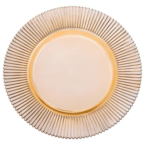 CHRG43 :: Ribbed Amber Charger