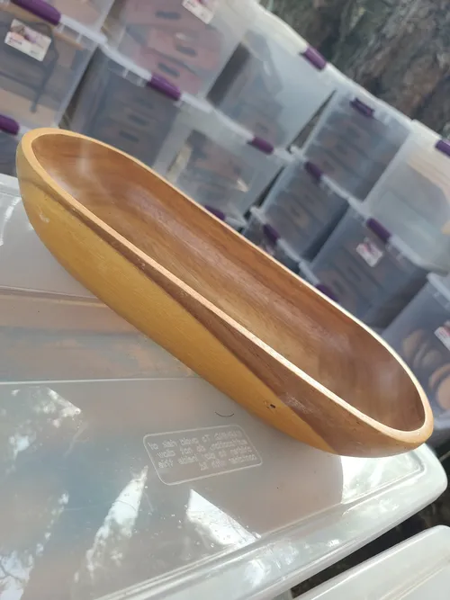 WD94 :: Rustic Wooden Long Serving Bowl