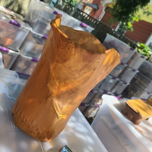 WD66 :: Hand Carved Organic Wooden Wine Chiller Vase 15