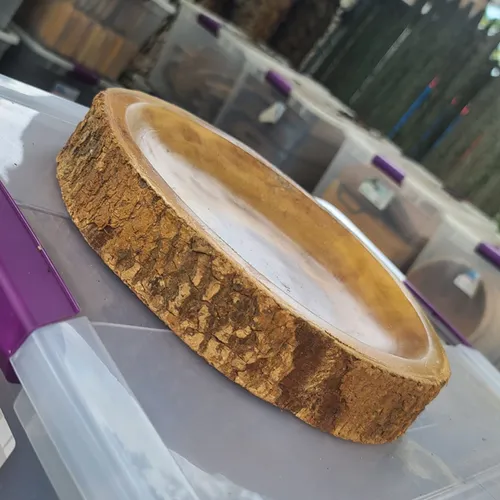 WD54 :: Bark Edge Round Wooden Platter 10