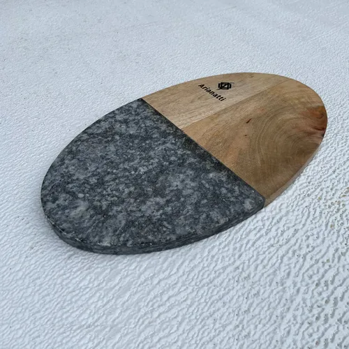 SRV14 :: Wood & Marble Oval Board
