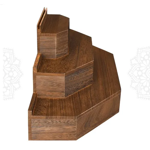 DC63 :: 3-Tier Wooden Step Shelf Display Riser 