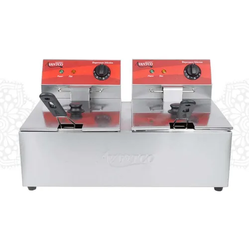 EQ57 :: Dual Tank Electric Counter Top Fryer (20 lb)