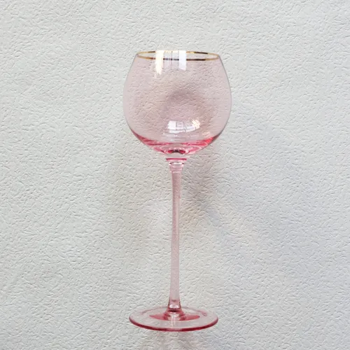 G285 :: Platinum Pink with Gold Rim, 17 oz Wine Glass