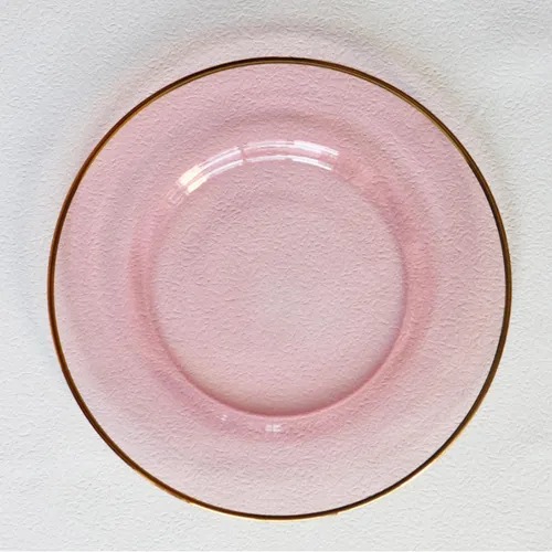 CHRG34 :: Platinum Pink Glass Charger 13