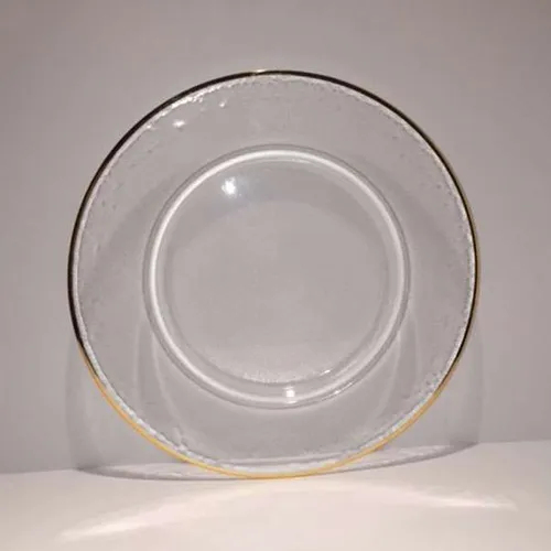CHRG09 :: Round Gold Edged Glass Charger 13