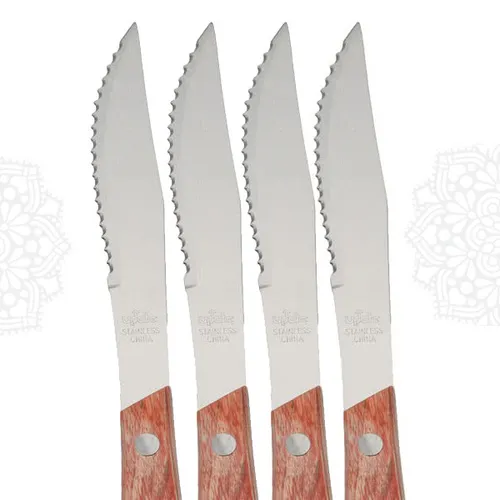 FW50 :: Stainless Steel Blade Pakka Wood Handle Steak Knife