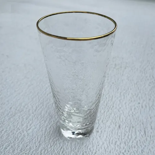 G138 :: Hammered Tumbler with Gold Rim