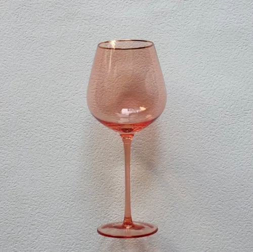 G307 :: Platinum Coral Water Glass with Gold Rim 27oz