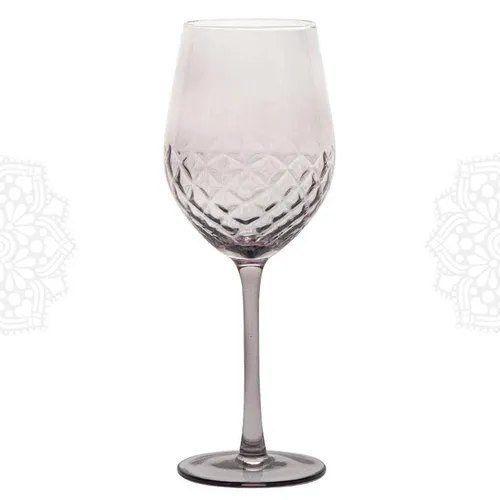 G282 :: Hammered Diamond Gray Wine Glass