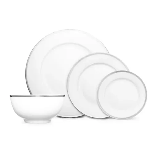 RD108 :: Bone China Platinum Silver Rim Dinnerware