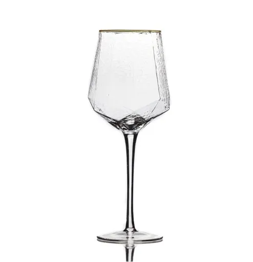 G292 :: Asymmetrical Gold Rim Water Glass 