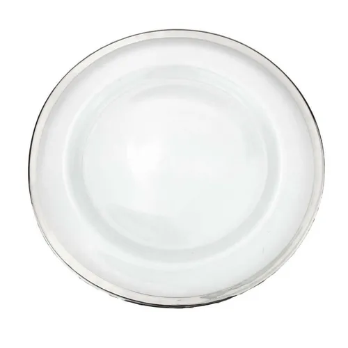 CHRG10 :: Round Silver Edged Glass Charger 13